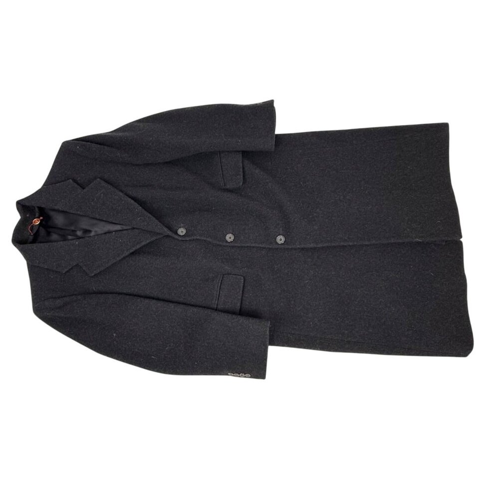 Barrister Men's Black Vintage Wool Overcoat Hartmarx Specialty Stores